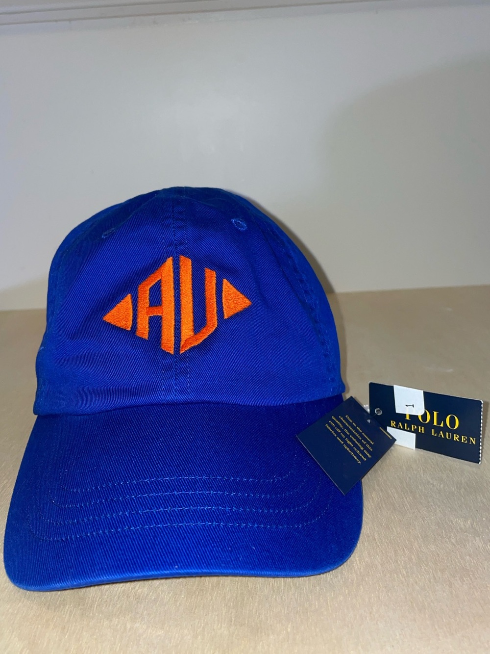 Polo Ralph Lauren Blue Cap with Orange Embroidered AU Deadstock NWT